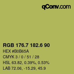 カラーコード: RGB 176.7 182.6 90 | qconv.com