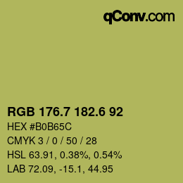 カラーコード: RGB 176.7 182.6 92 | qconv.com