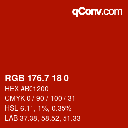 カラーコード: RGB 176.7 18 0 | qconv.com