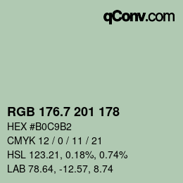 カラーコード: RGB 176.7 201 178 | qconv.com