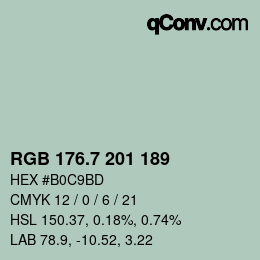 カラーコード: RGB 176.7 201 189 | qconv.com