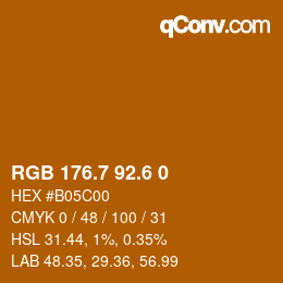 カラーコード: RGB 176.7 92.6 0 | qconv.com