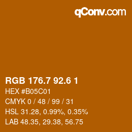 カラーコード: RGB 176.7 92.6 1 | qconv.com