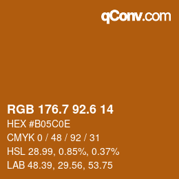 カラーコード: RGB 176.7 92.6 14 | qconv.com