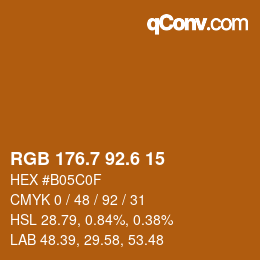 カラーコード: RGB 176.7 92.6 15 | qconv.com