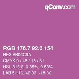 カラーコード: RGB 176.7 92.6 154 | qconv.com