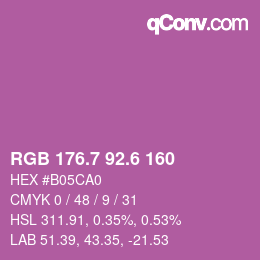 カラーコード: RGB 176.7 92.6 160 | qconv.com