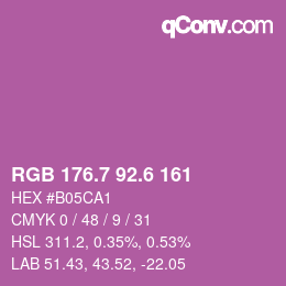 カラーコード: RGB 176.7 92.6 161 | qconv.com