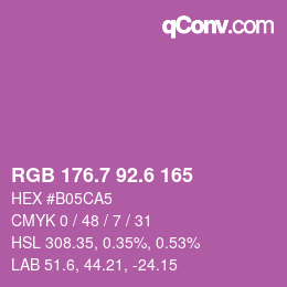カラーコード: RGB 176.7 92.6 165 | qconv.com
