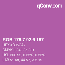 カラーコード: RGB 176.7 92.6 167 | qconv.com