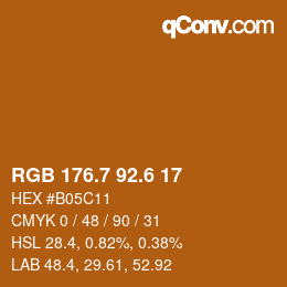 カラーコード: RGB 176.7 92.6 17 | qconv.com