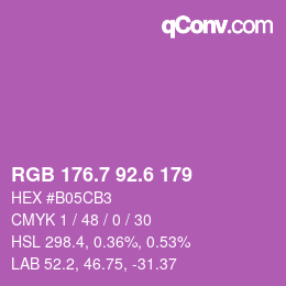 カラーコード: RGB 176.7 92.6 179 | qconv.com