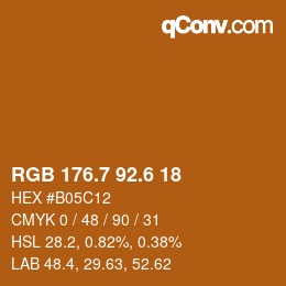 カラーコード: RGB 176.7 92.6 18 | qconv.com