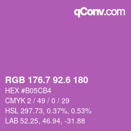 カラーコード: RGB 176.7 92.6 180 | qconv.com