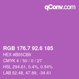 カラーコード: RGB 176.7 92.6 185 | qconv.com