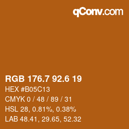 カラーコード: RGB 176.7 92.6 19 | qconv.com