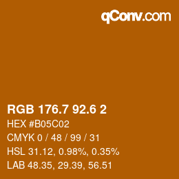 カラーコード: RGB 176.7 92.6 2 | qconv.com