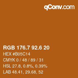 カラーコード: RGB 176.7 92.6 20 | qconv.com
