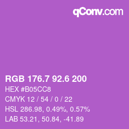 カラーコード: RGB 176.7 92.6 200 | qconv.com