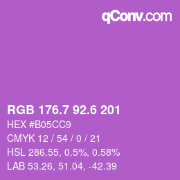 カラーコード: RGB 176.7 92.6 201 | qconv.com