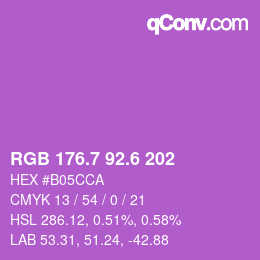 カラーコード: RGB 176.7 92.6 202 | qconv.com