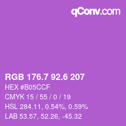 カラーコード: RGB 176.7 92.6 207 | qconv.com