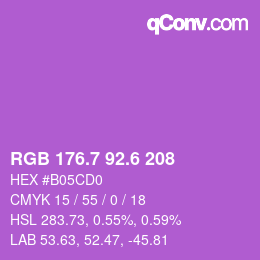 カラーコード: RGB 176.7 92.6 208 | qconv.com