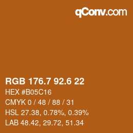 カラーコード: RGB 176.7 92.6 22 | qconv.com