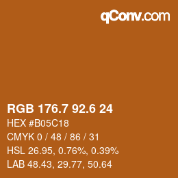 カラーコード: RGB 176.7 92.6 24 | qconv.com