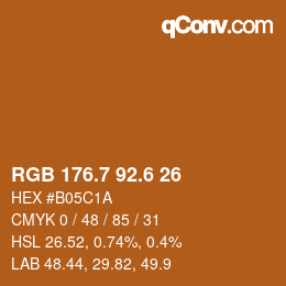 カラーコード: RGB 176.7 92.6 26 | qconv.com