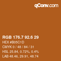 カラーコード: RGB 176.7 92.6 29 | qconv.com