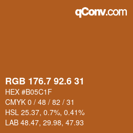 カラーコード: RGB 176.7 92.6 31 | qconv.com