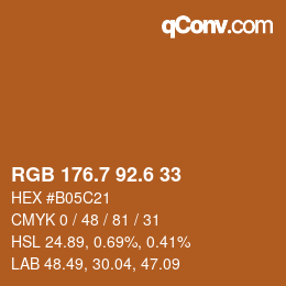 カラーコード: RGB 176.7 92.6 33 | qconv.com