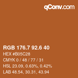 カラーコード: RGB 176.7 92.6 40 | qconv.com