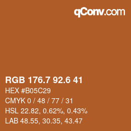 カラーコード: RGB 176.7 92.6 41 | qconv.com