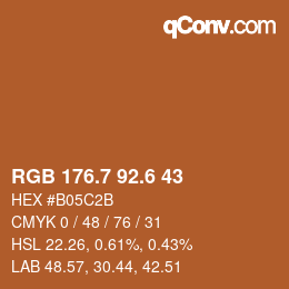 カラーコード: RGB 176.7 92.6 43 | qconv.com