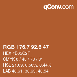 カラーコード: RGB 176.7 92.6 47 | qconv.com