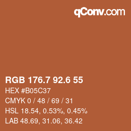 カラーコード: RGB 176.7 92.6 55 | qconv.com
