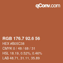 カラーコード: RGB 176.7 92.6 56 | qconv.com