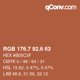 カラーコード: RGB 176.7 92.6 63 | qconv.com