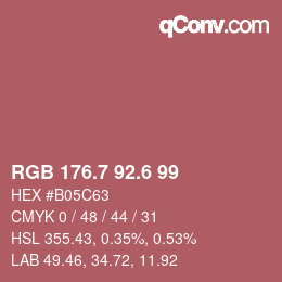 カラーコード: RGB 176.7 92.6 99 | qconv.com