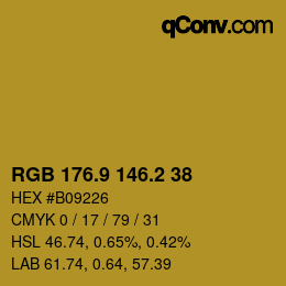 カラーコード: RGB 176.9 146.2 38 | qconv.com
