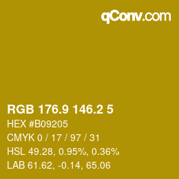 カラーコード: RGB 176.9 146.2 5 | qconv.com