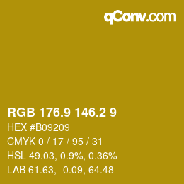 カラーコード: RGB 176.9 146.2 9 | qconv.com