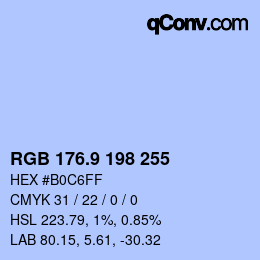 カラーコード: RGB 176.9 198 255 | qconv.com