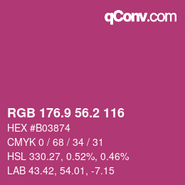 カラーコード: RGB 176.9 56.2 116 | qconv.com