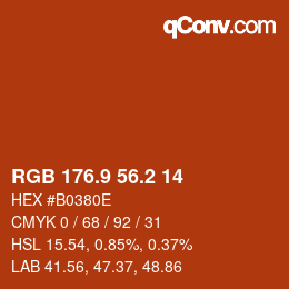 Color code: RGB 176.9 56.2 14 | qconv.com