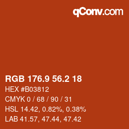 Color code: RGB 176.9 56.2 18 | qconv.com