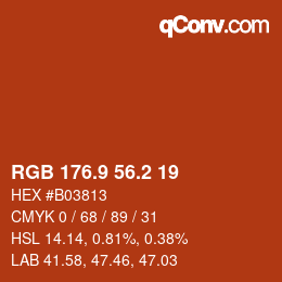 Color code: RGB 176.9 56.2 19 | qconv.com