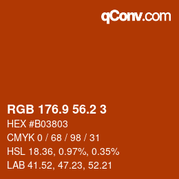 カラーコード: RGB 176.9 56.2 3 | qconv.com